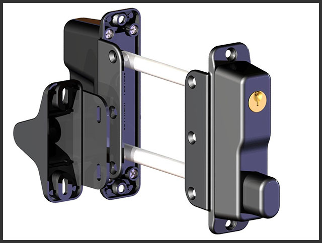 double sided lockable gate latch